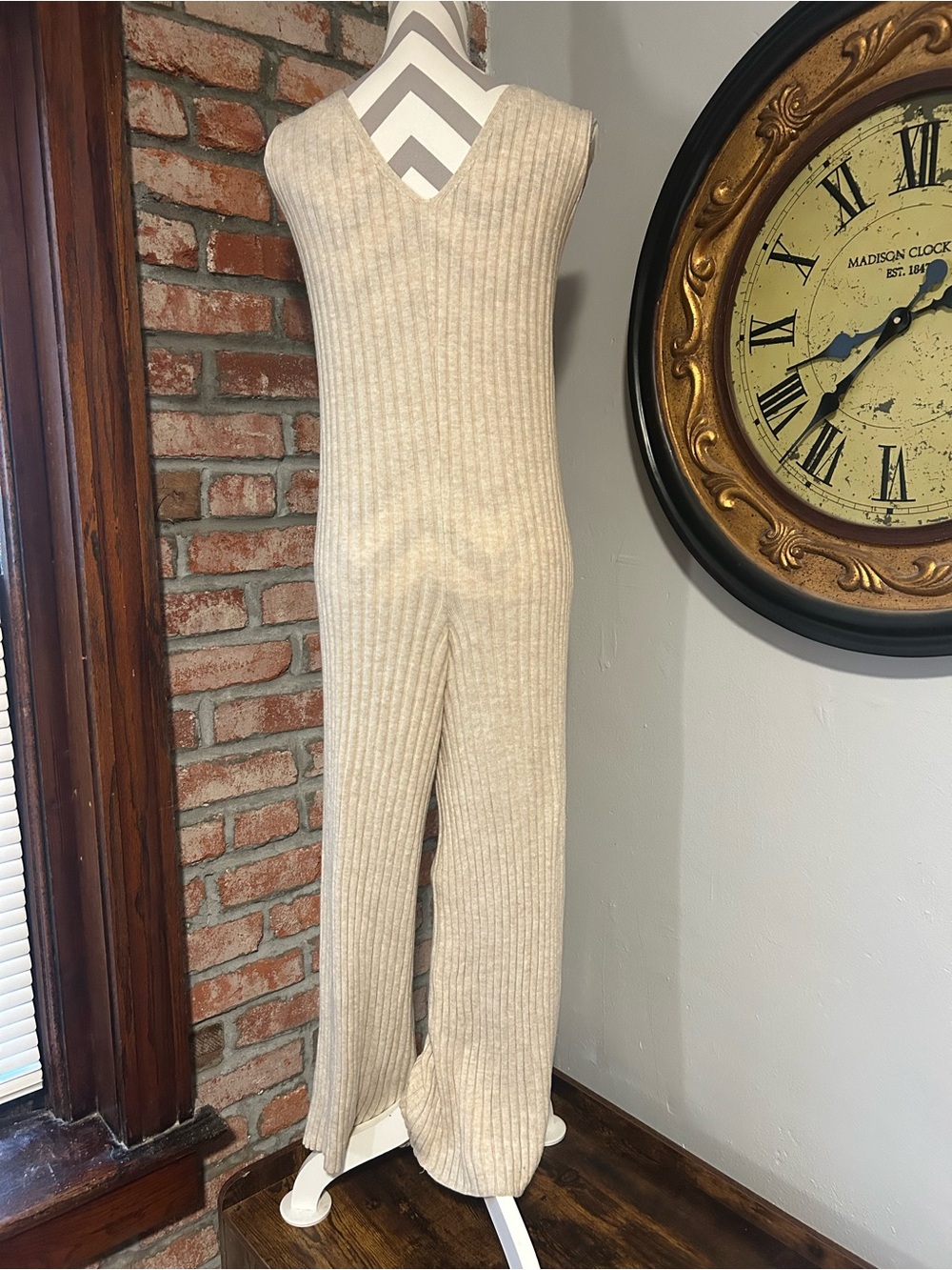 Mango • Ribbed Knit Button Jumpsuit - Picture 3 of 4